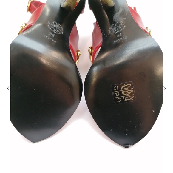 NEW ALEXANDER MCQUEEN Peak Leather Sandals US6 Heel Made in Italy - Picture 6 of 7